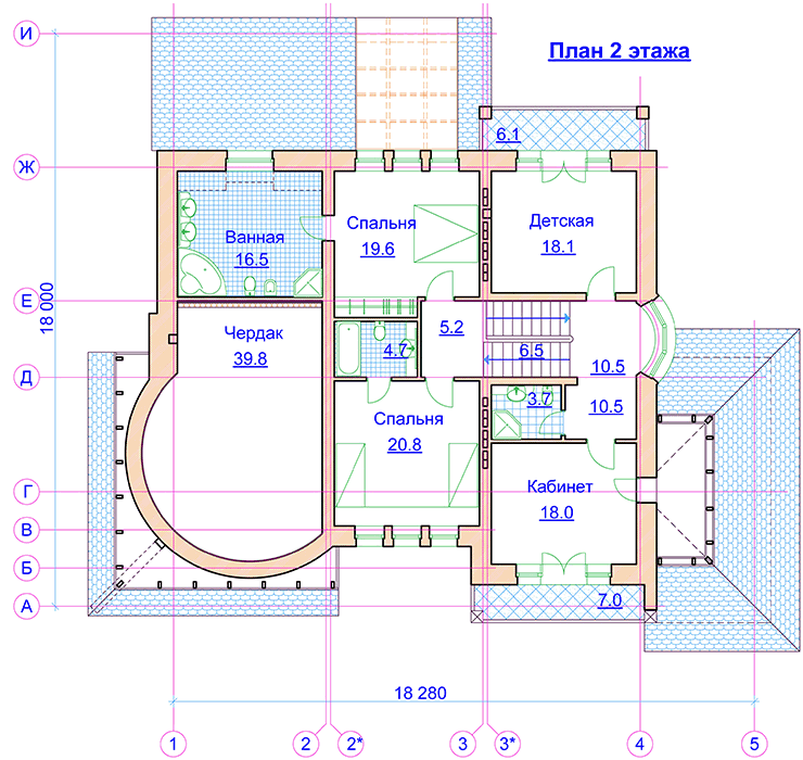Проект дома 330 м2 в стиле барокко с цокольным этажом - PA-35