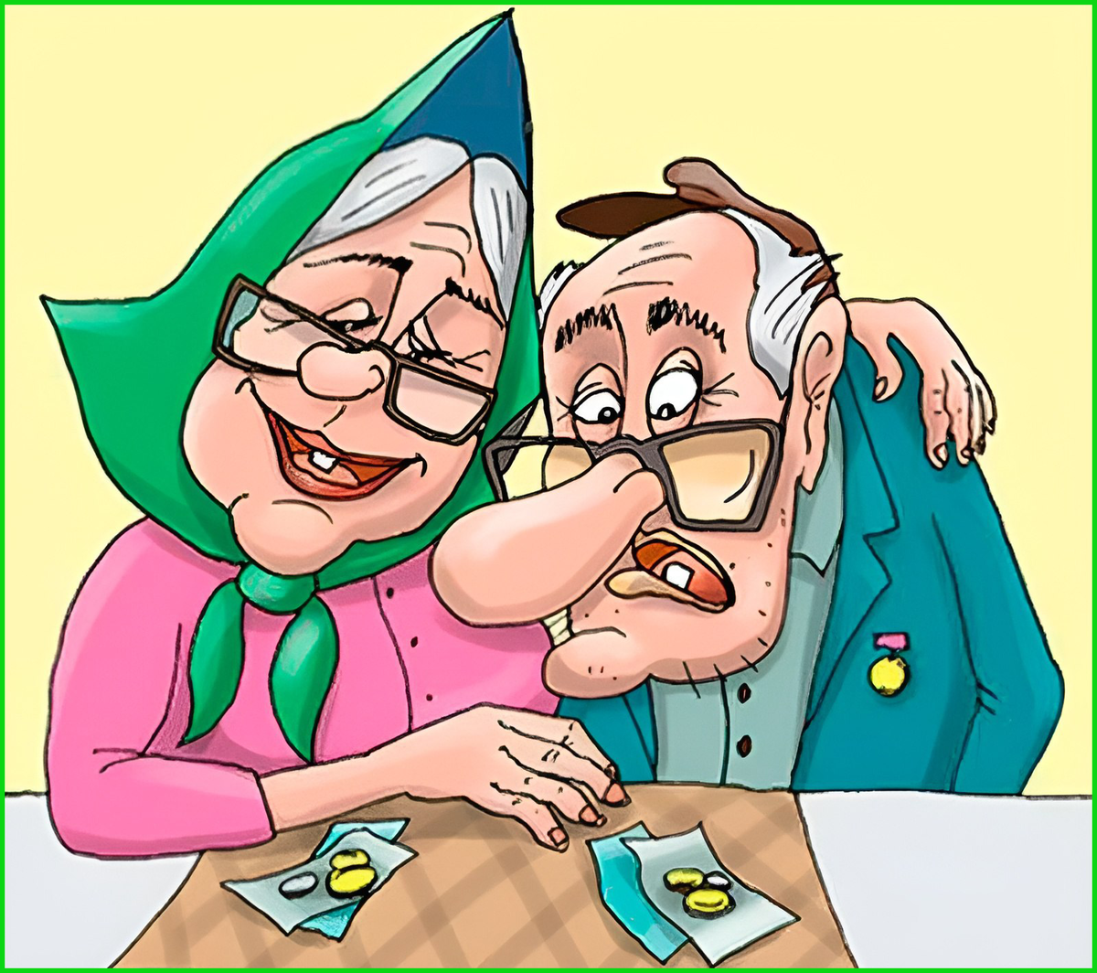 Пенсионеры картинки смешные. Бабушка и дедушка карикатура. Веселые бабульки и Дедульки. Бабуля карикатура. Шарж на старушку.