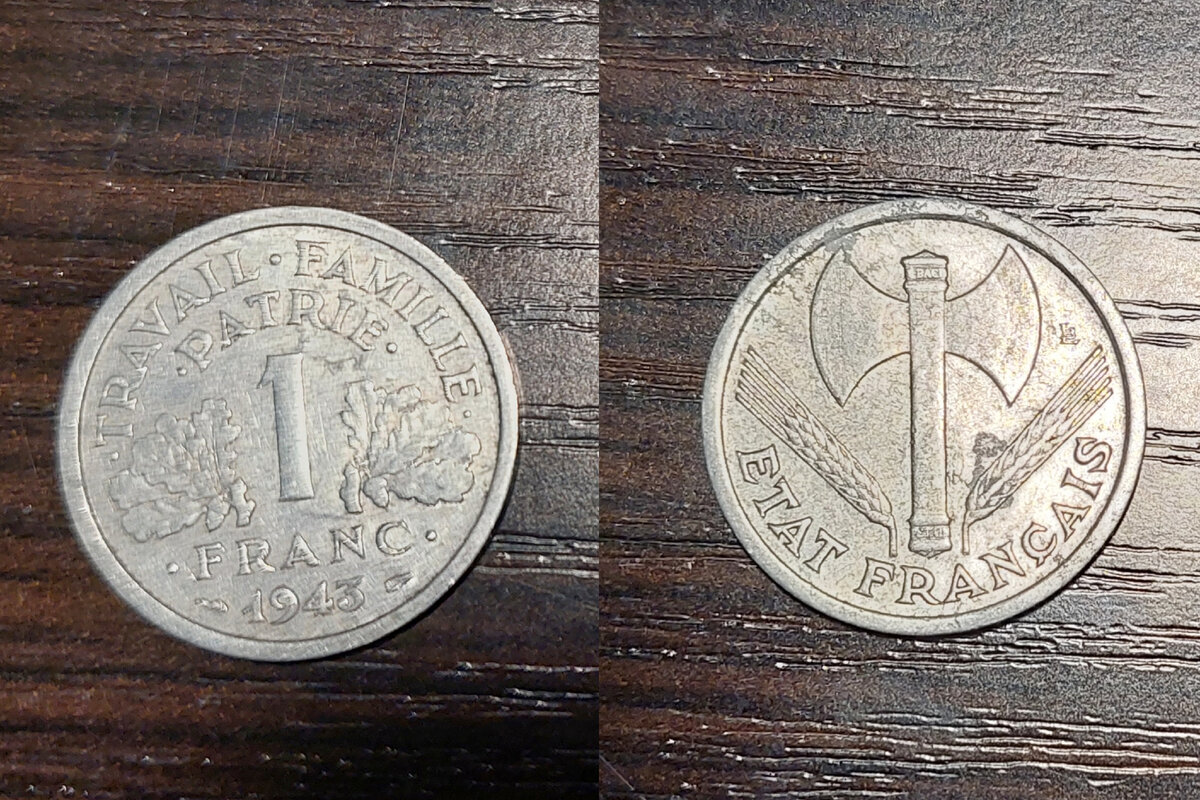 1 франк, 1943 года