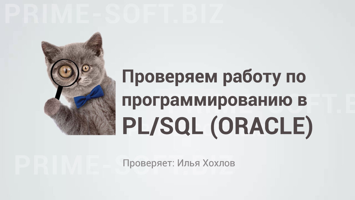 Проверяем работу ученика курса программирования в PL/SQL (ORACLE) | Илья  Хохлов | Дзен