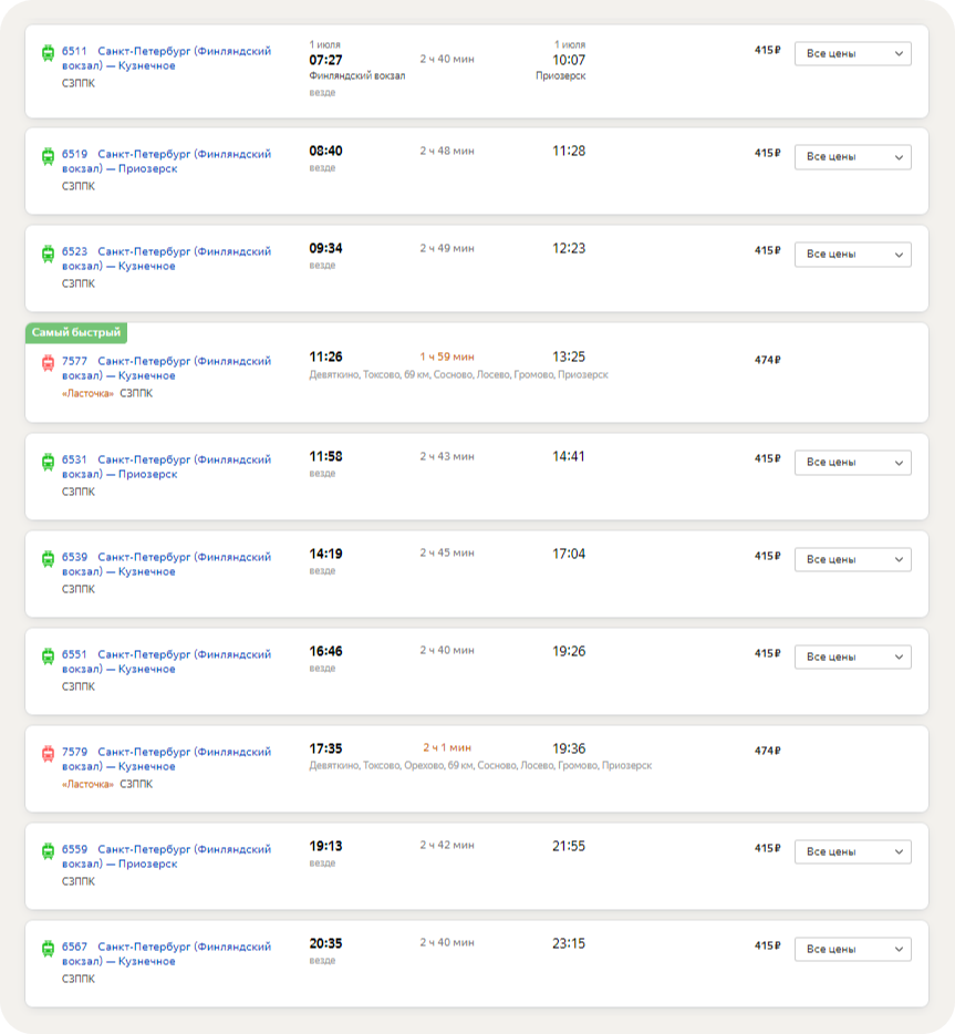 Если смотреть расписание, то электрички ходят с самого утра до позднего вечера