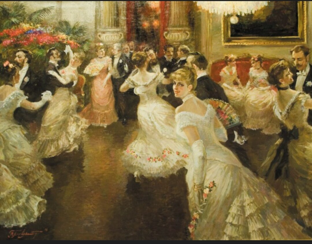 К платью с декольте и обнаженной спине обязательно надевались длинные бальные перчатки.