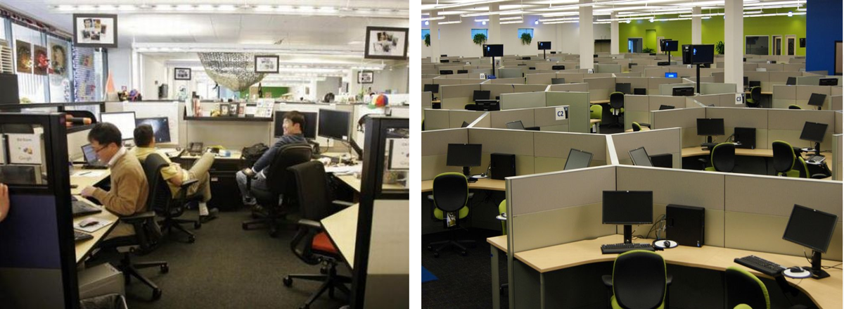 Пример открытых офисов тех времен