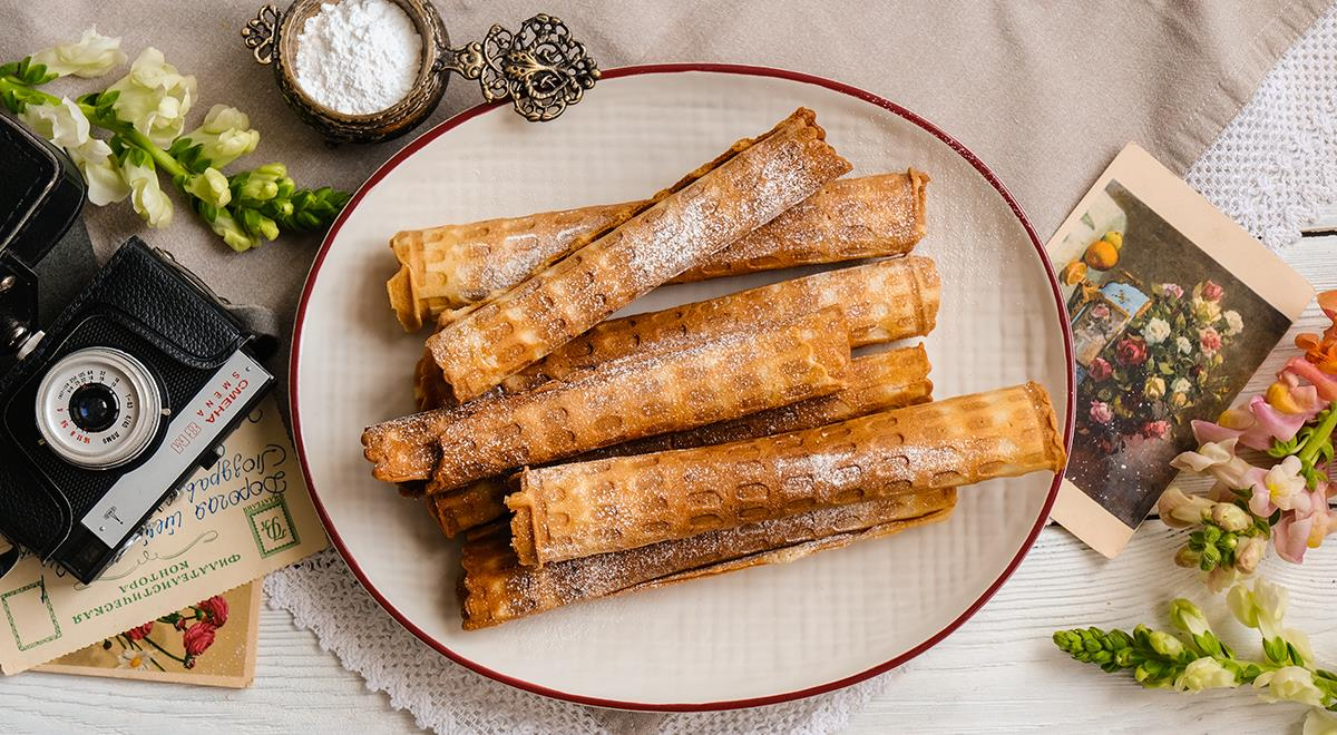 Вафельные трубочки с кремом рецепт – Мексиканская кухня: Выпечка и десерты. «Еда»