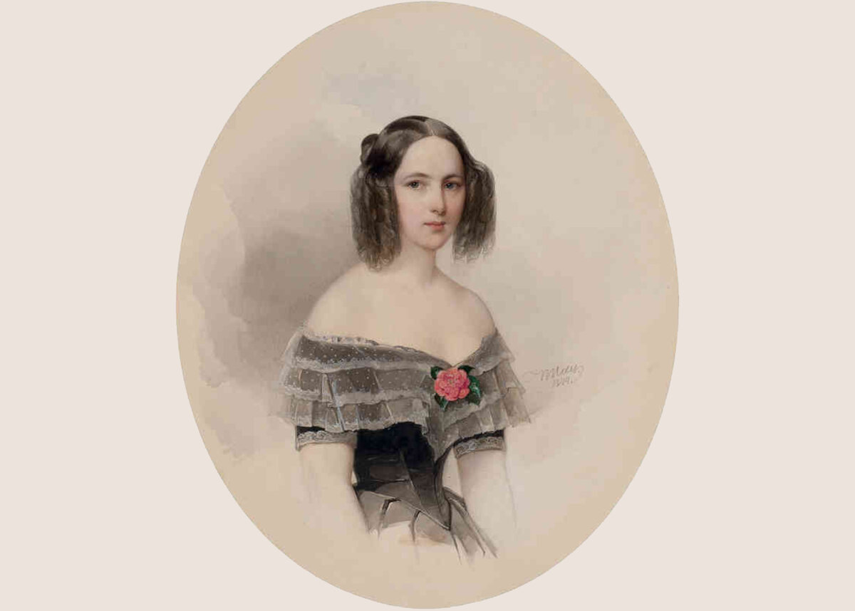 Портрет Н. Гончаровой. В. Гау. 1841 год. Смотрите другие портреты Натальи Николаевны в этой галерее. 