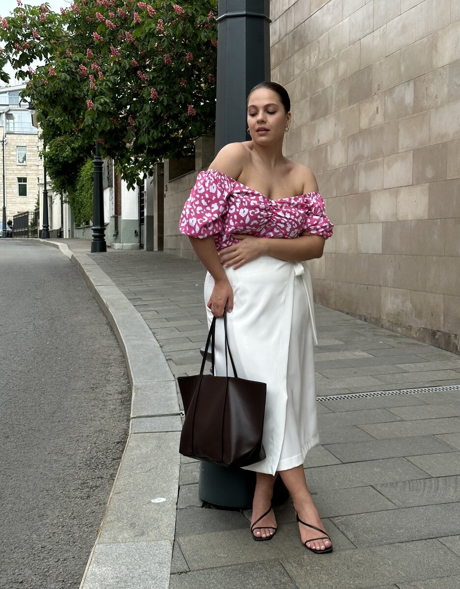 Белая юбка на запах Binitra Bini