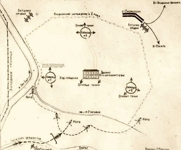 Схема боя 13-й заставы
