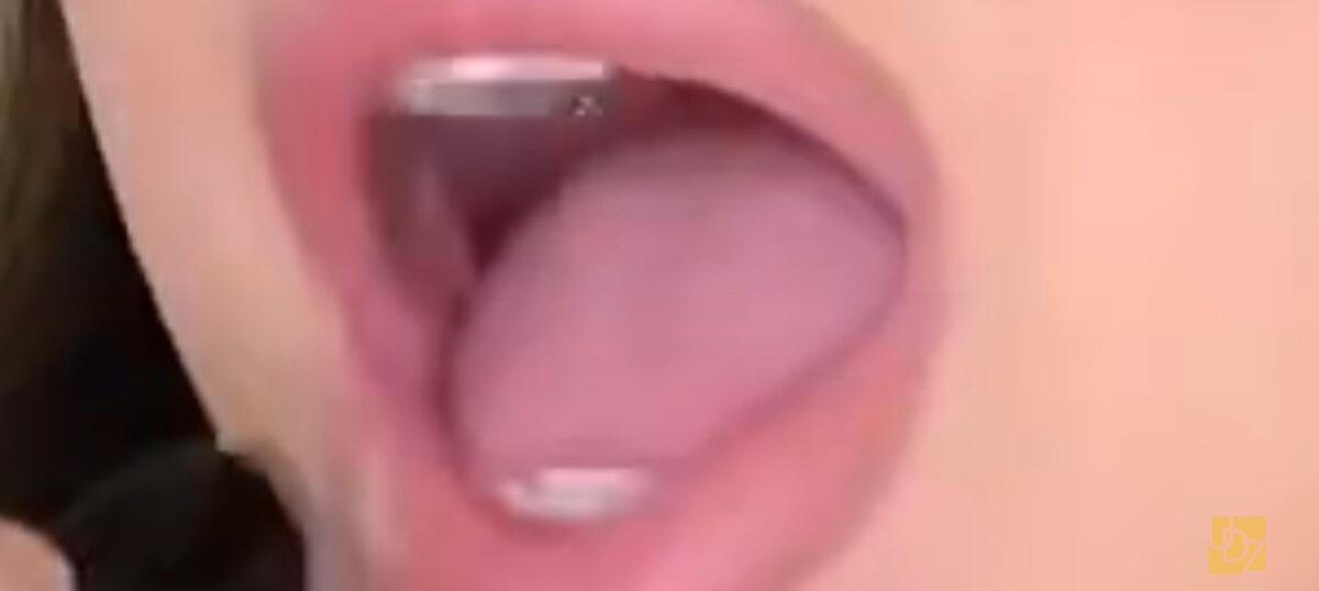 Uldouz Wallace Tongue Mouth Open