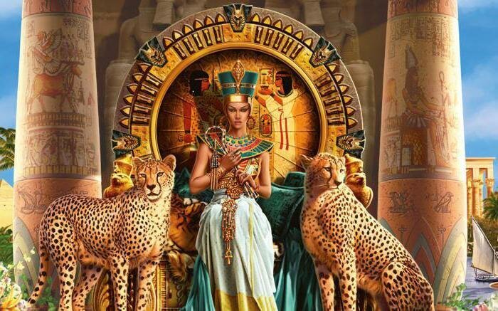 Клеопатра на египетском престоле. Картина современного художника.