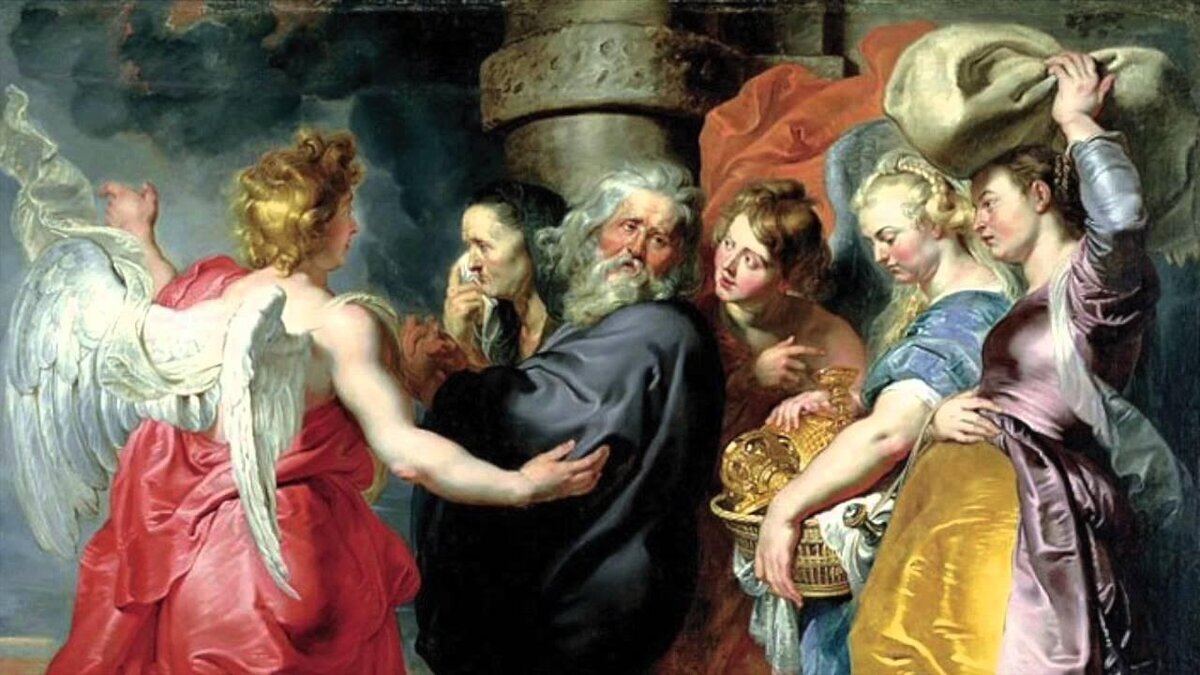 «Лот с семьей покидает Содом». Рубенс, 1615 г.