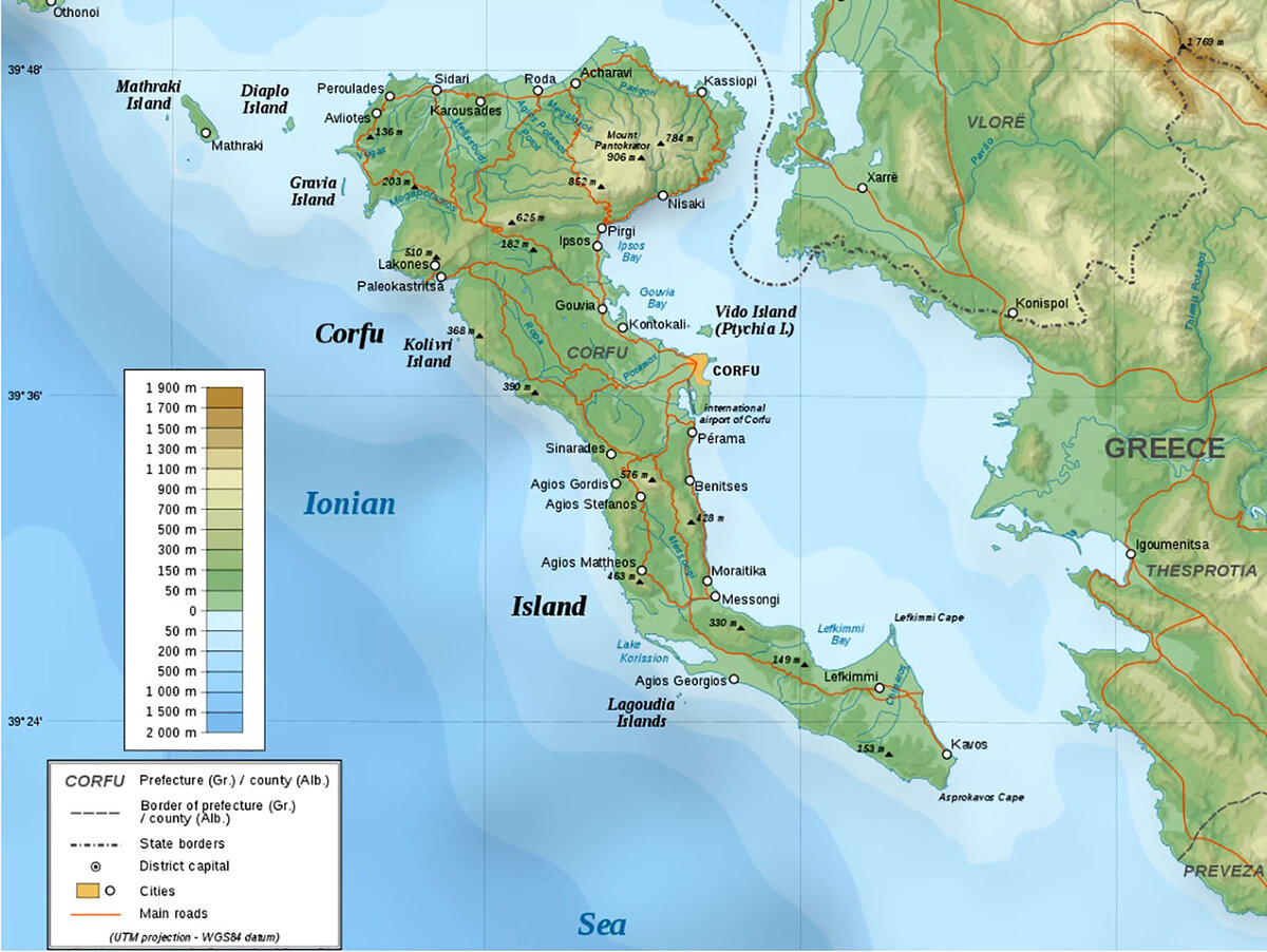 Карта корфу на русском языке