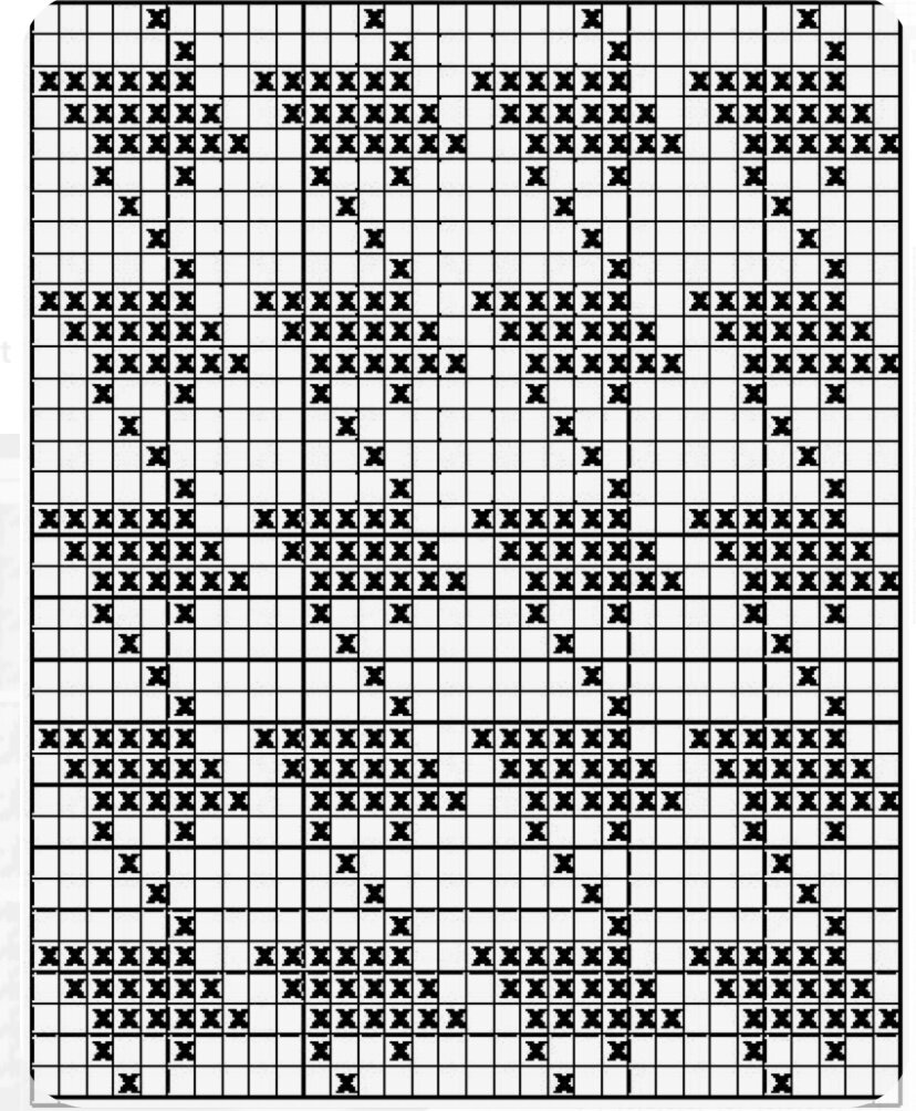 Оригинальный вязаный рисунок со схемой и описанием