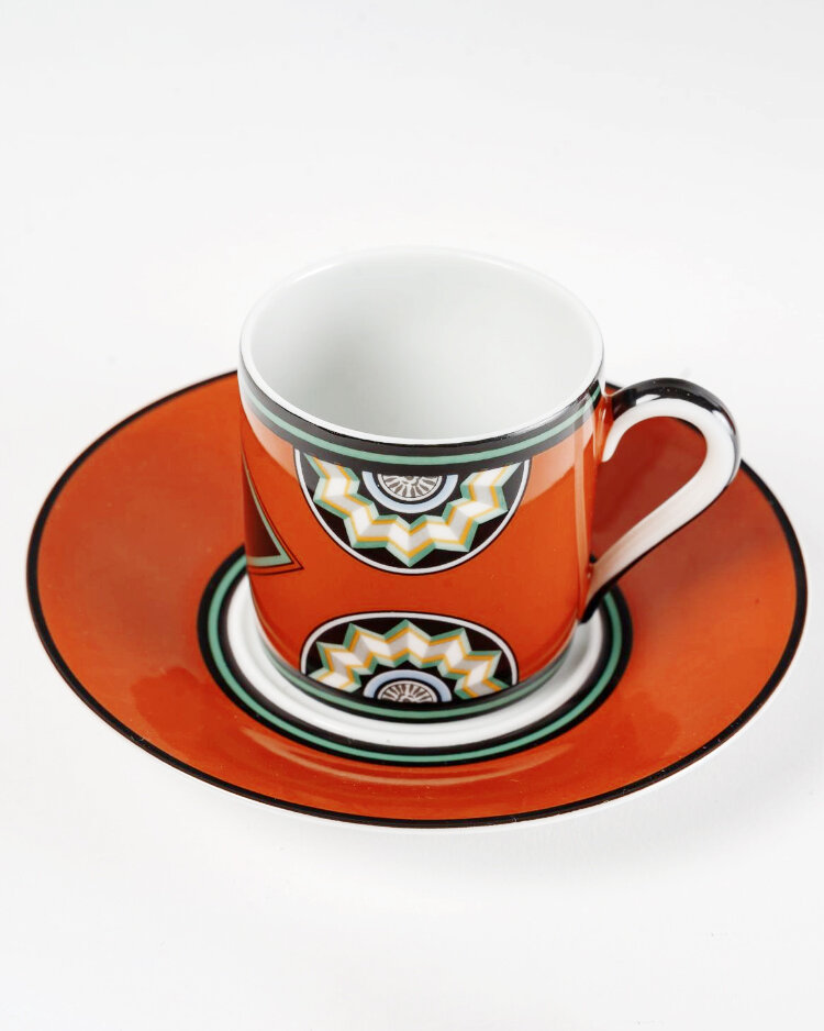 Кофейная пара из сервиза «Помпеи». 1987 год, Puiforcat. Франция