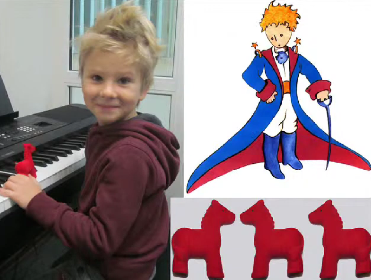 Мой Маленький Принц в Киеве в 2013 году. Кадр из ролика на Ютубе "Мы с тобой увидим разные одинаковые сны! Нам приснятся кони красные!" Канал Surmico.