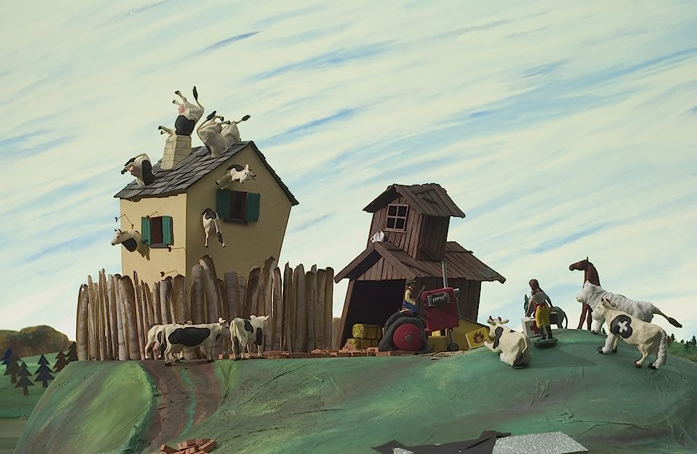 Кадр из фильма Panique au village. Режиссеры: Стефани Обье и Венсан Патар. Оператор: Ян Ванденбюсше. Производство: Beast Production, Beast Productions, Canal+ Horizons, Canal+ [fr], Fonds National de Soutien à la Production Audiovisuelle du Luxembourg, Gébéka Films, La Direction de L'Audiovisual de Communaute Francaise de Belgique, La Parti Productions, Le Tax Shelter du Gouvernement Fédéral de Belgique, Les Films du Grognon, Mélusine, Mélusine Productions, Made in Productions, Région Wallone, Radio Télévision Belge Francofone (RTBF), Vlaams Audiovisueel Fonds, Wallimages