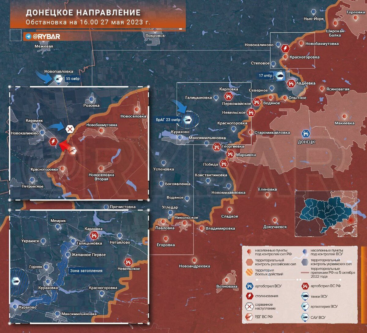 Где 30 в мае. Карта военных действий на Донбассе.