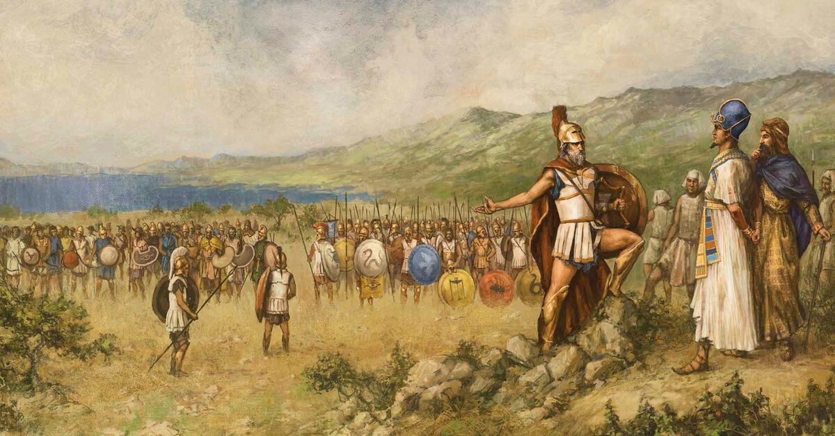 Агесилай с греческими наемниками в Египте