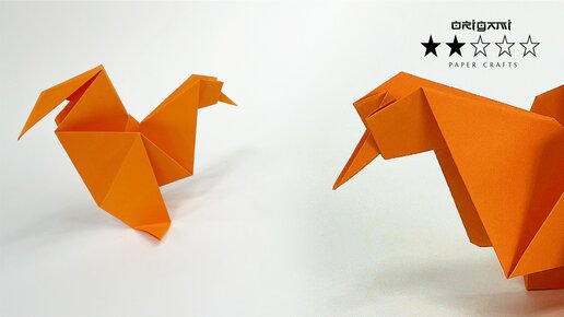 Петух из бумаги #орига�ми Paper rooster #origami