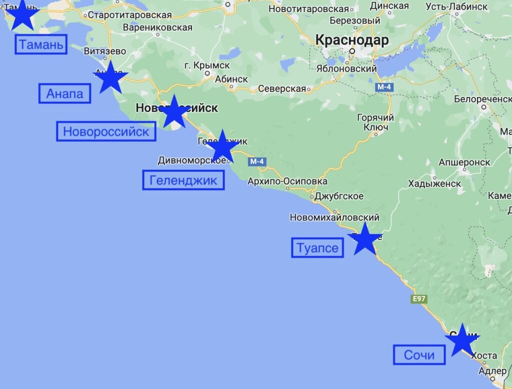 Курорты Краснодарского края на карте. Самый лучший пляж черного моря Краснодарский край. Карта побережья от Туапсе до Геленджика. Краснодарский край куда лучше поехать на море