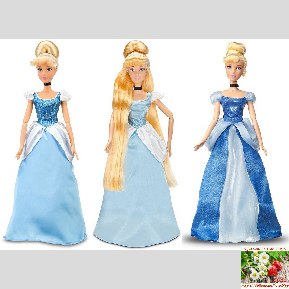 Справа Золушка 2011, слева и по центру - 2012, у кукол изменились направление взгляда и прически, длина волос