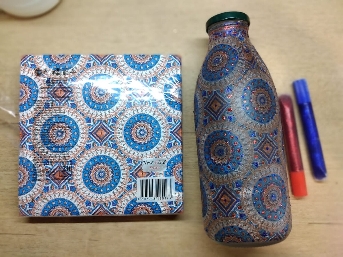 Бутылка оклеена!