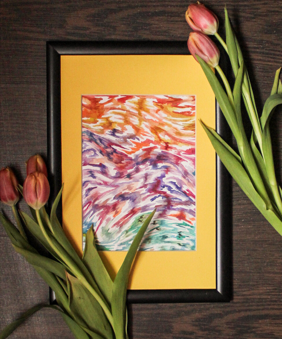 Фото автора. Акварельные узоры.