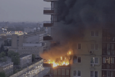    Пожар в Королеве на Пионерской улице ©112