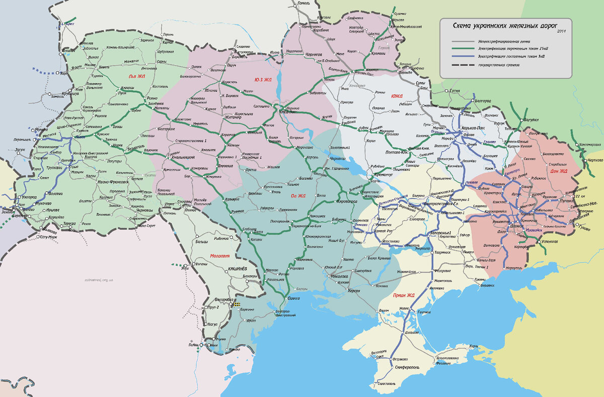Карта с украинского сайта (цвет Крымского полуострова)
