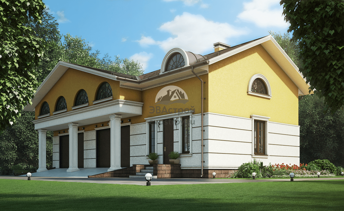 Проект гостевого дома 228 м2 с гаражом на 3 машины - 13-683