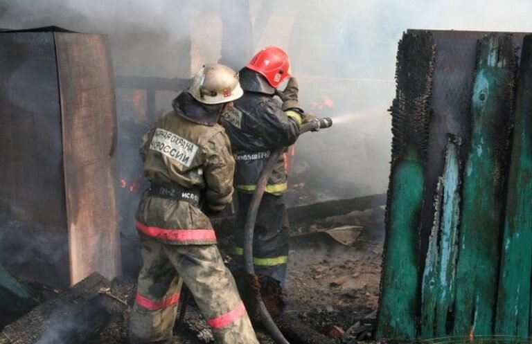    В Бузулуке сильный пожар охватил ночью дом и гараж под одной крышей Андрей Севостьянов