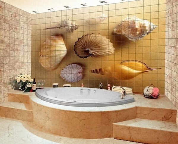 3д плитка для ванной — современные способы красивой отделки +75 фото