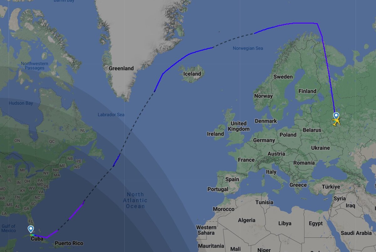 Самолет сложный маршрут. Маршрут перелета Москва Куба. Москва Варадеро карта полета. Карта полета Москва Куба. Маршрут Москва Варадеро.