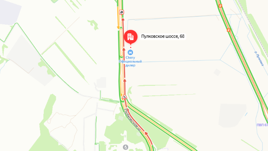 Пробки на пулковском шоссе сейчас