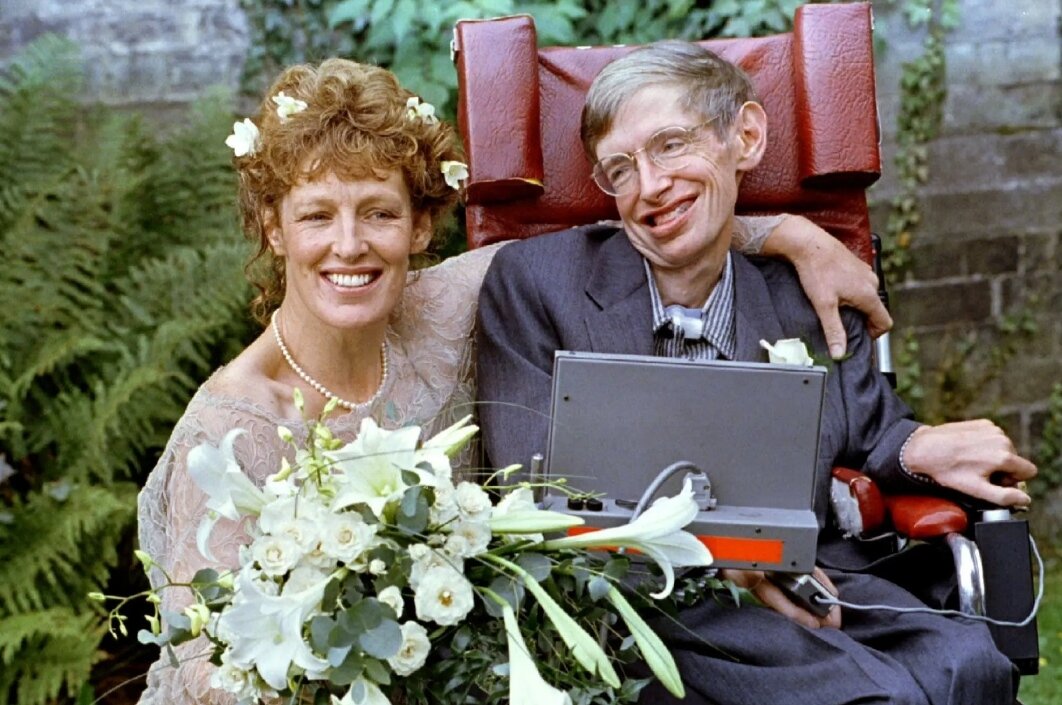 Элейн Мэйсон и Стивен Хокинг