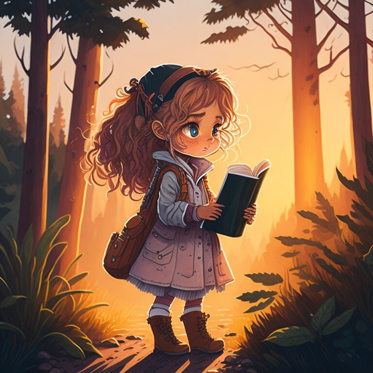 Маленькая девочка с книжкой в руках