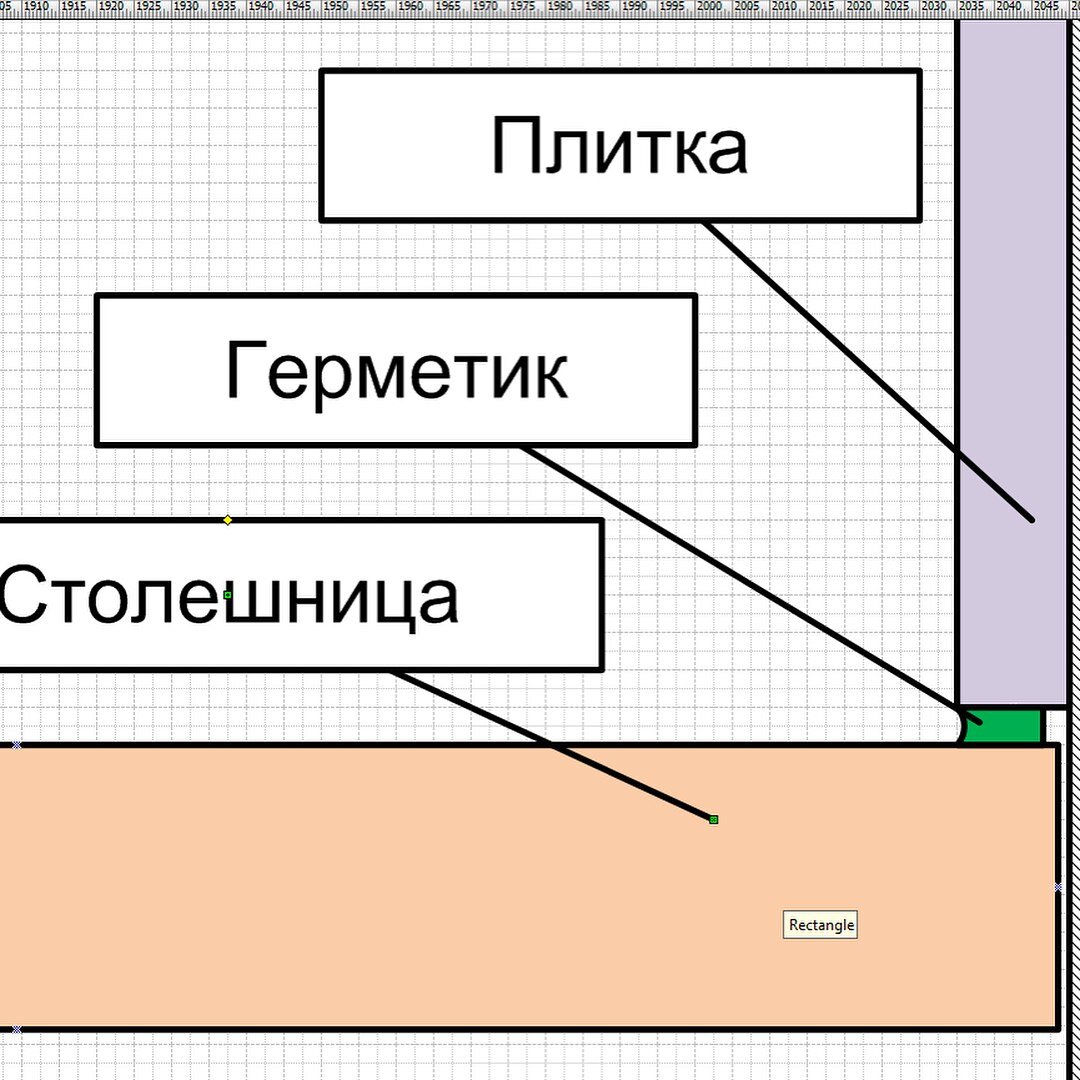 Стык столешницы и фартука