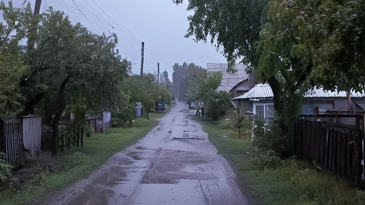 В тот день на улице шел дождь. Был летний вечер... 19:00 или 20:00.