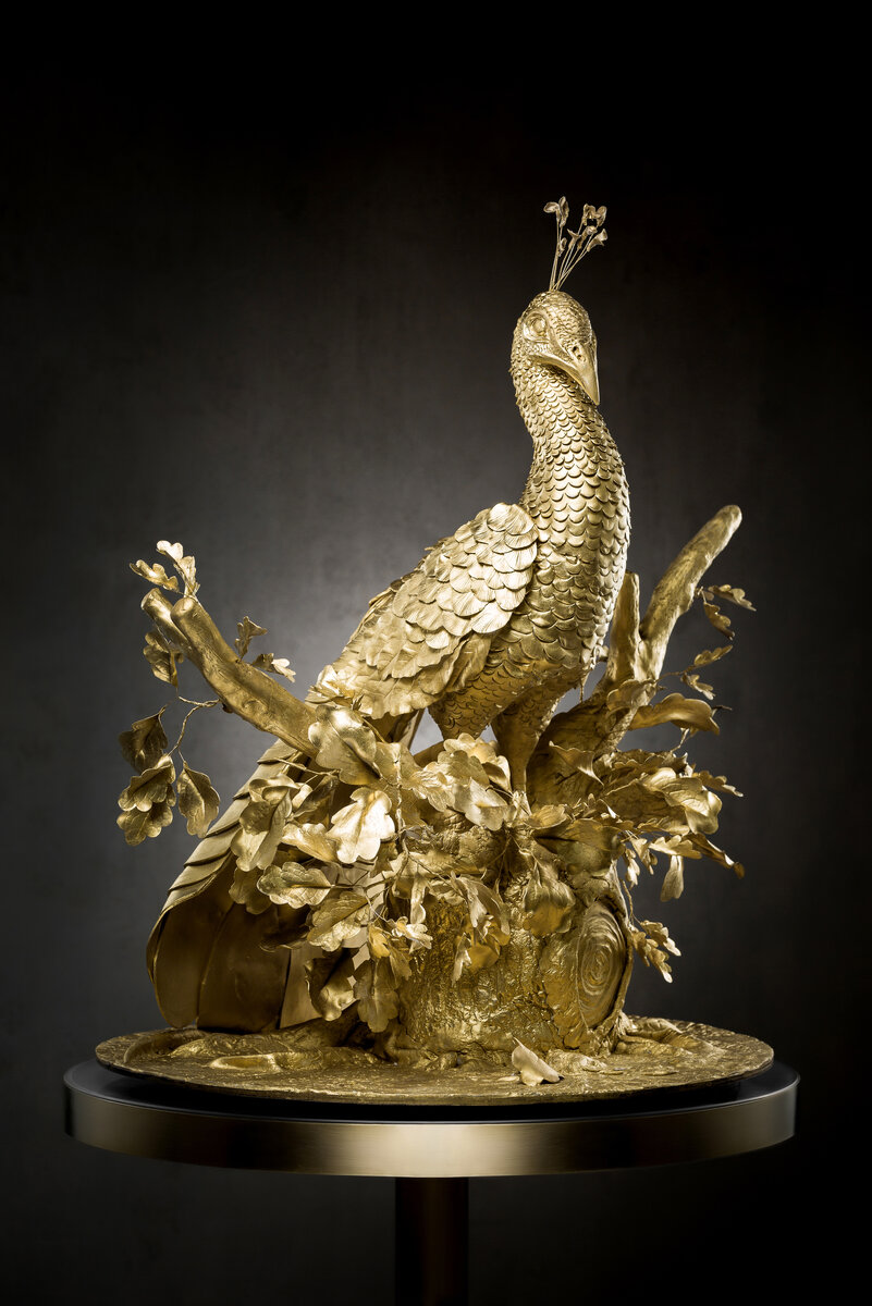 Торт по мотивам часов "Павлин" в Эрмитаже