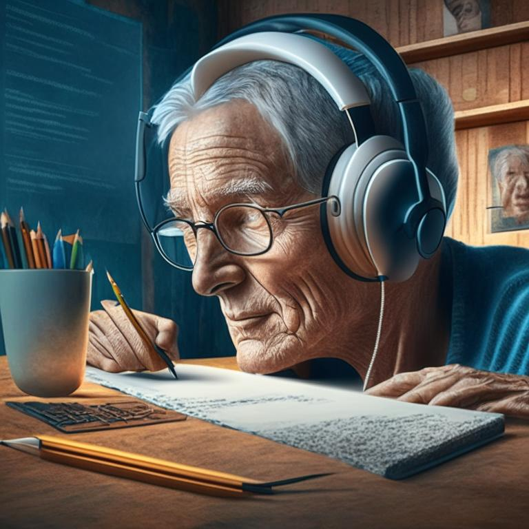 Результат генерации по запросу "Онлайн-репетитор бережёт уши", стиль: 4k