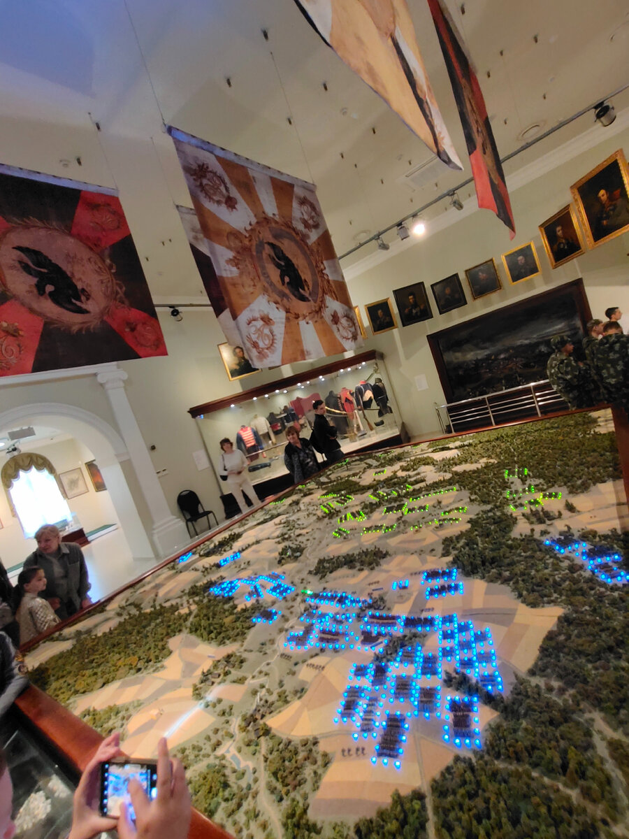 Бородинская битва. Французы синим, наши зелёным