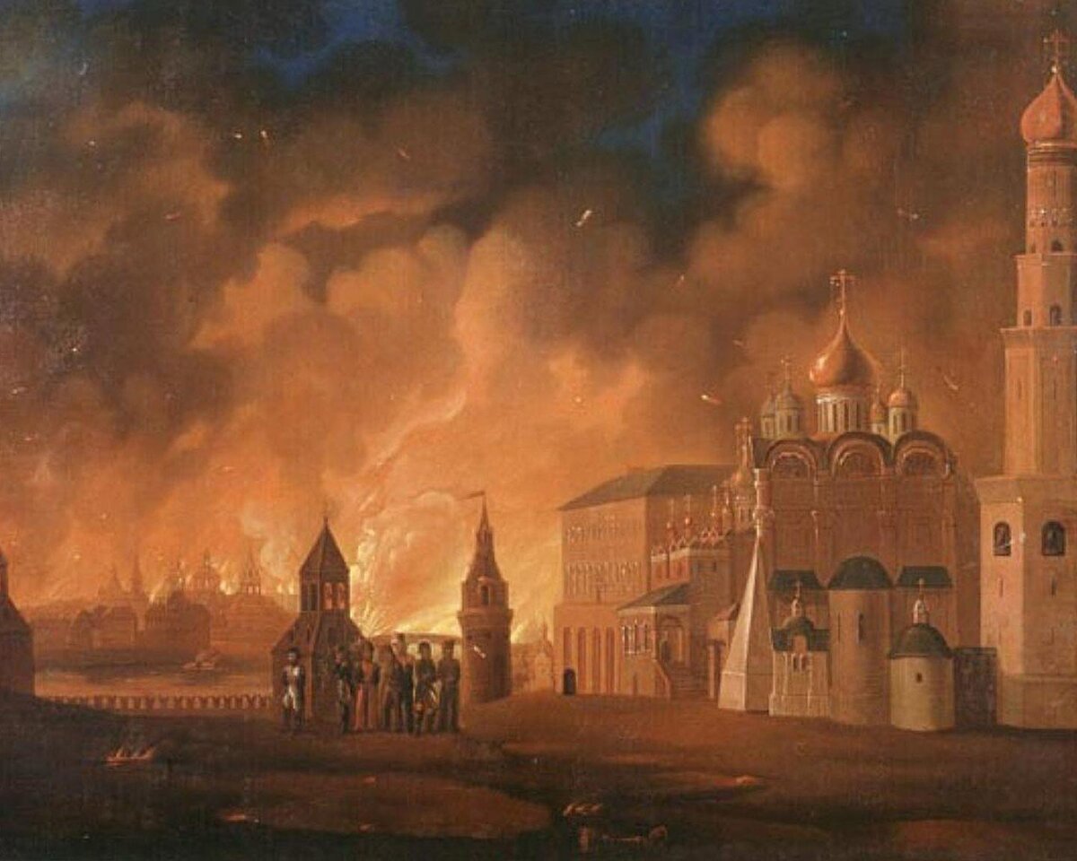 Пожар Москвы, 1813 г. А. Ф. Смирнов. Источник: wikipedia.org