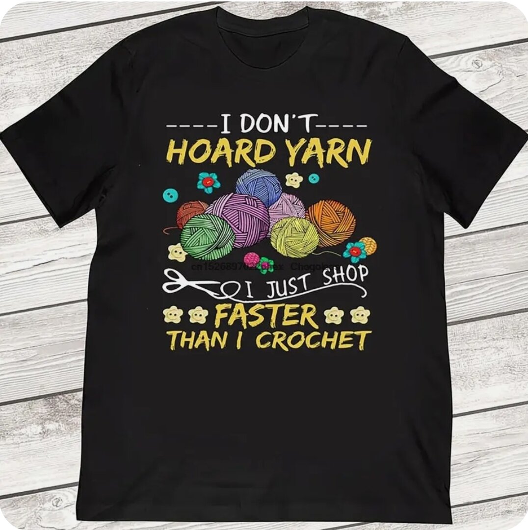 По-русски тоже было бы неплохо:" Я не складирую  пряжу. Просто покупаю быстрее, чем вяжу"