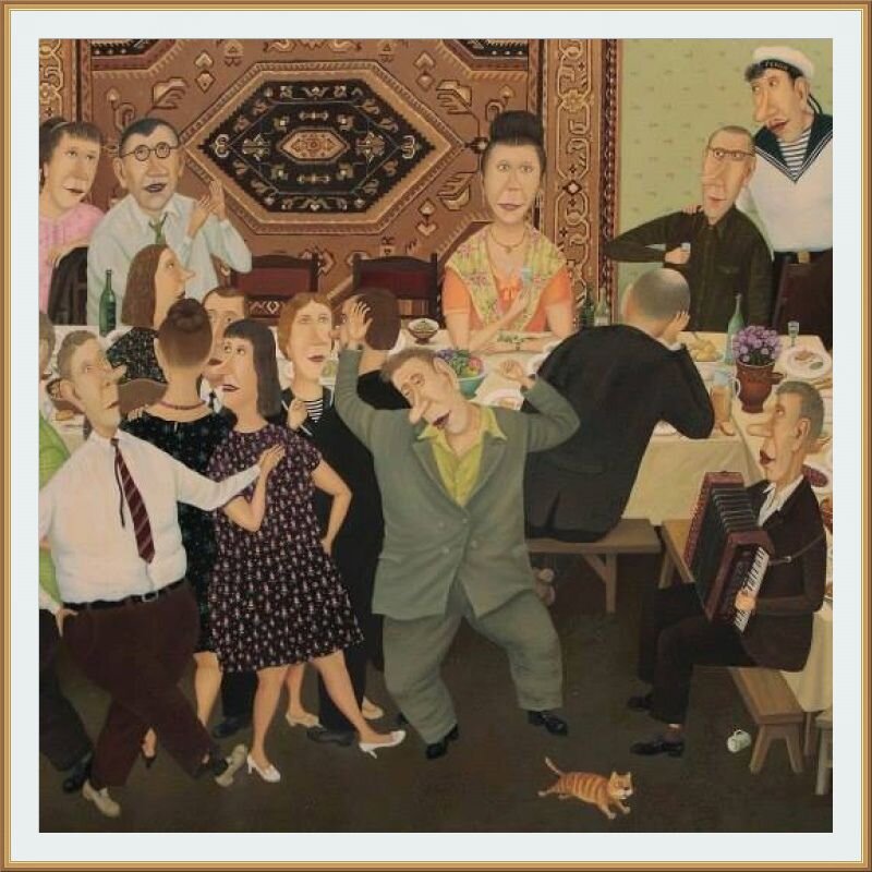 © Валентин Алексеевич Губарев / Valentin Gubarev /  Остановите ! Вите надо выйти ( Фрагмент  картины )