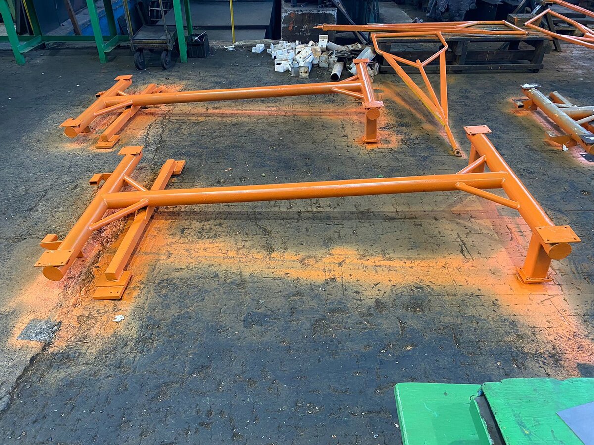 Покраска узла транспортировочной тележки краской RAL 2008