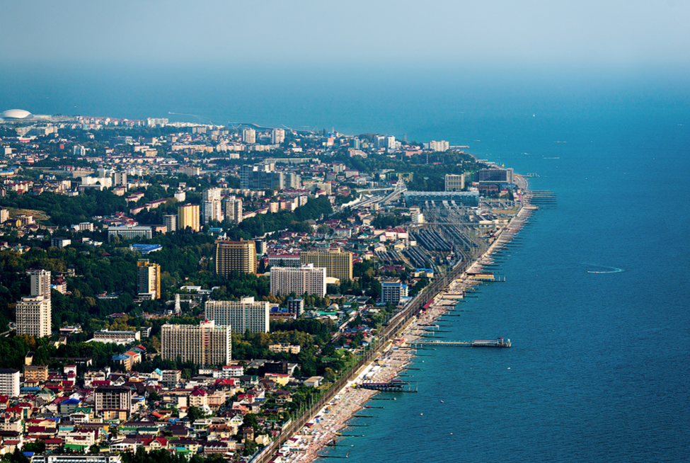 Вид Сочи с высоты птичьего полета. Сочи Адлер центр. Курортный город Сочи. Краснодарский край Адлер город Адлер.