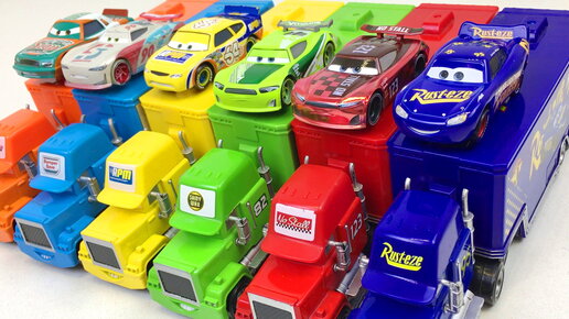 Машинки Тачки Учим Цвета Молния Маквин Мак Грузовики и Волшебный Гараж ...