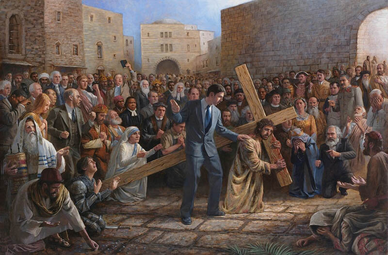 "Иисус Христос. Путь скорби." Художник Джон МакНотон ("Via Dolorosa". Jon McNaughton, США). Источник - historiosophy.ru