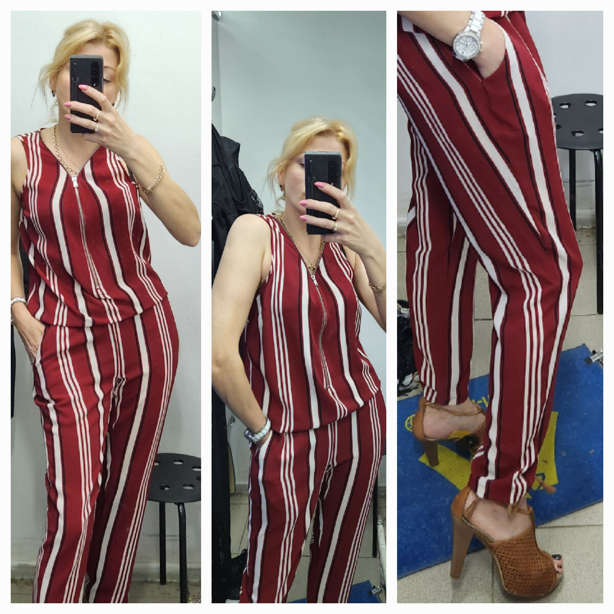 Комбинезон подобрать по фигуре , мне кажется это что-то не реальное.  Этот из полиэстра , сел вроде и хорошо,  но не достаточно чтобы я его захотела забрать.