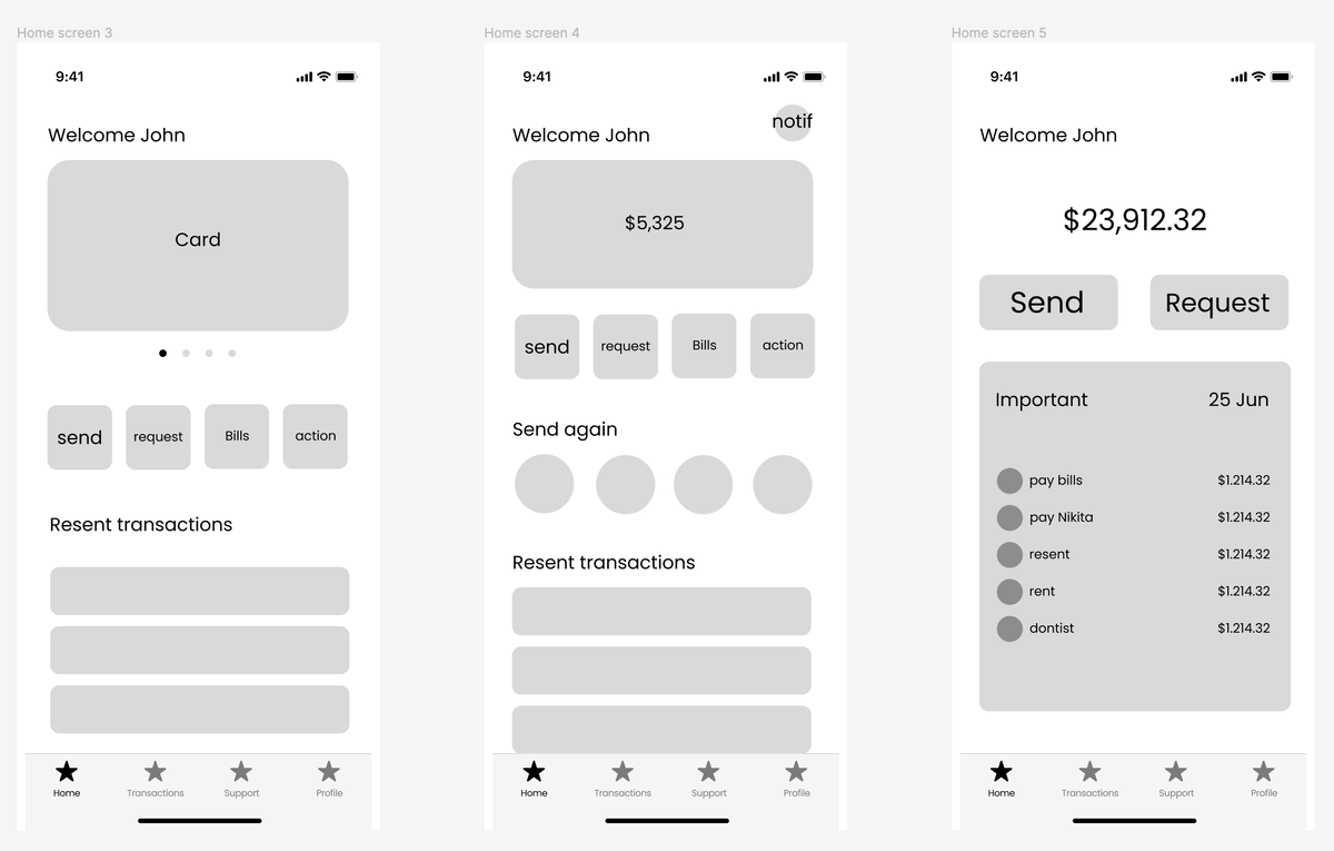 Варианты homescreen