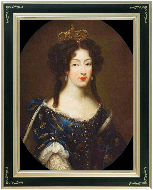 Портрет Марии-Луизы Орлеанской (1662-1689) с короной Испании на голове. Художник Пьер Миньяр.1679 г.